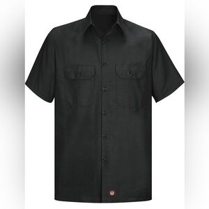 RED KAP Solid Black RIP STOP Shirt - LARGE TALL. Dual front pockets. Never worn.